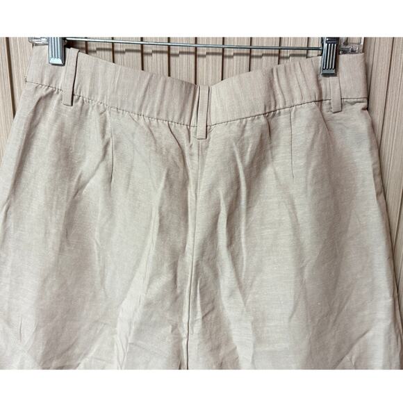 H&M Women’s Linen-Blend Tailored Shorts Beige Size US 8 - Picture 3 of 7